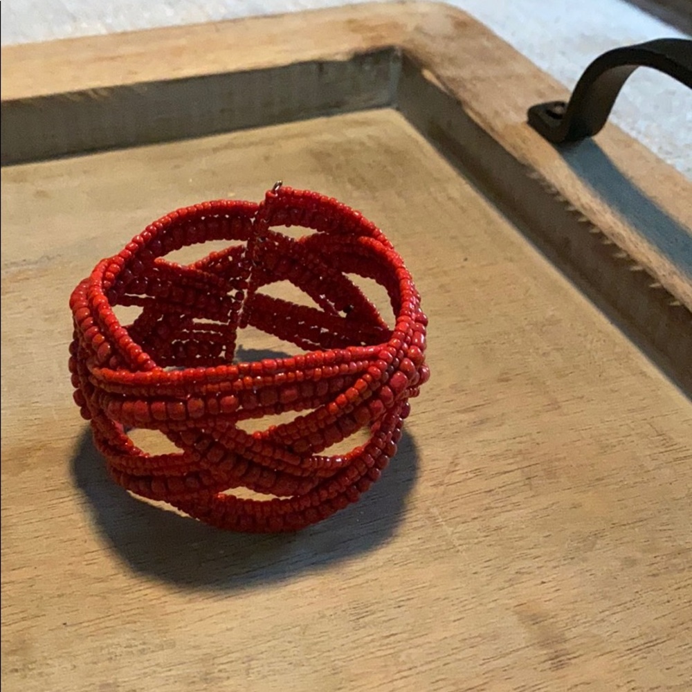 Red beaded bracelet